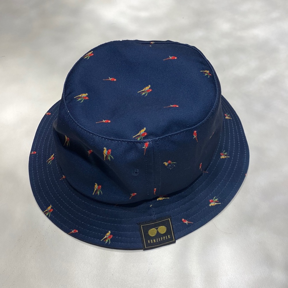 Navy Blue Parrot Von Zipper Bucket Hat
